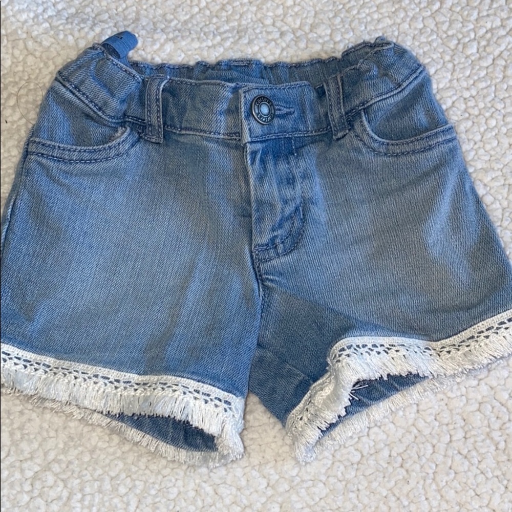 Carters Jean shorts with white fray detail